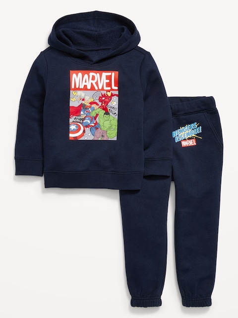 ENSEMBLE CHANDAIL À CAPUCHON À IMPRIMÉ MARVEL™ ET PANTALON DE JOGGING EN COTON OUATÉ UNISEXE POUR TOUT-PETIT