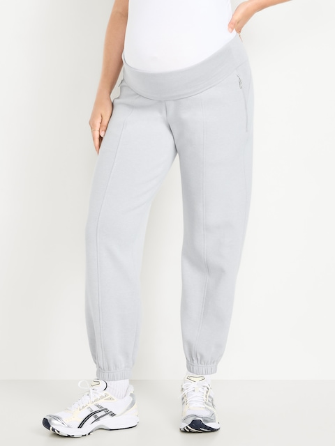 Maternity Dynamic Fleece Rollover Waist Joggers - Faux