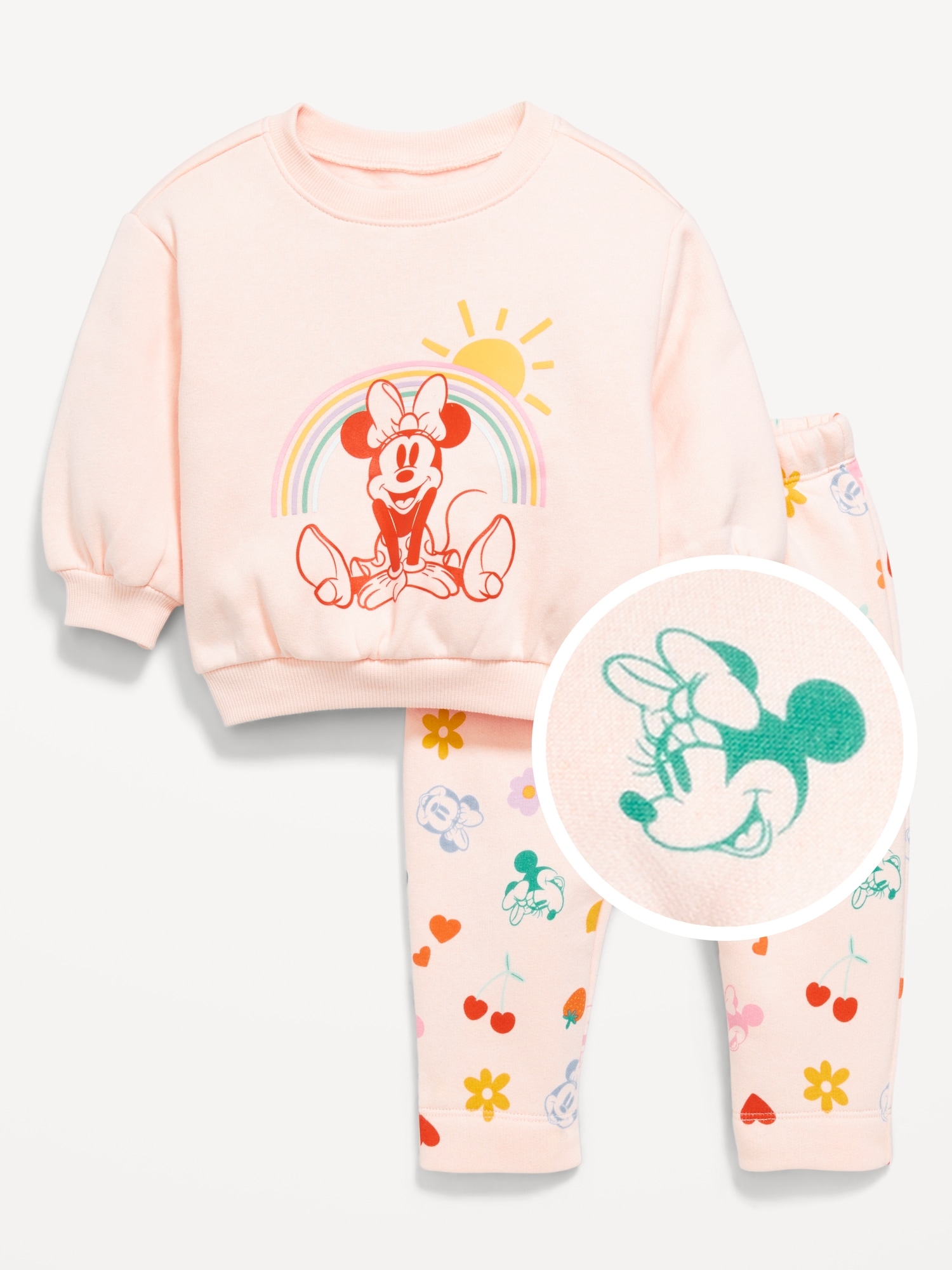ENSEMBLE DE CHANDAIL RAS DU COU ET PANTALON EN COTON OUATÉ DISNEY© POUR BÉBÉ