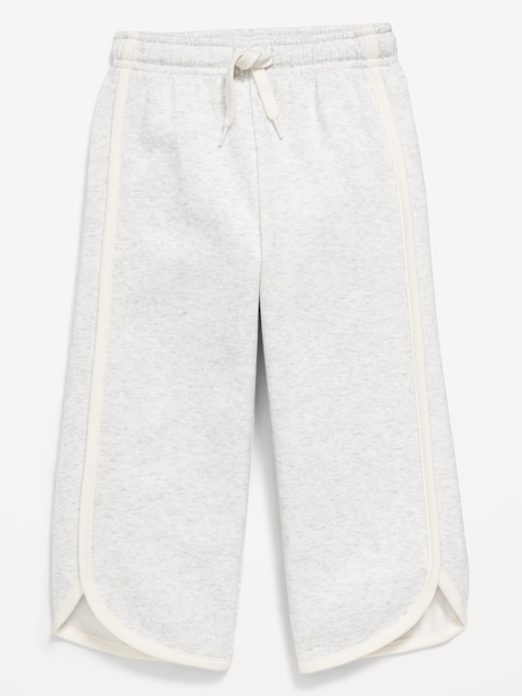 PANTALON EN COTON OUATÉ À OURLET ARRONDI FENDU, LONGUEUR 3/4 POUR TOUTE-PETITE
