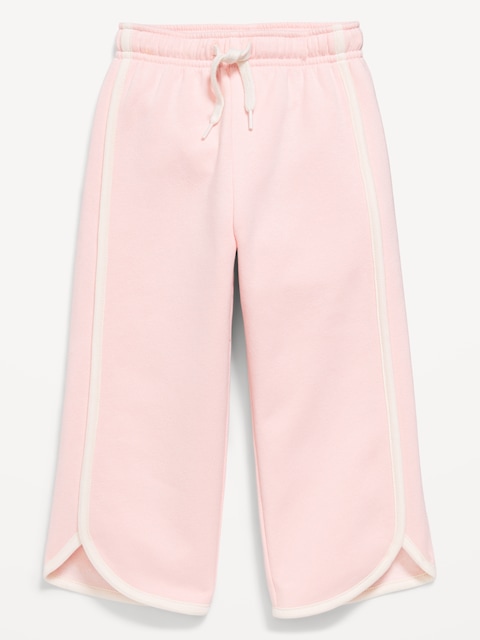 PANTALON EN COTON OUATÉ À OURLET ARRONDI FENDU, LONGUEUR 3/4 POUR TOUTE-PETITE