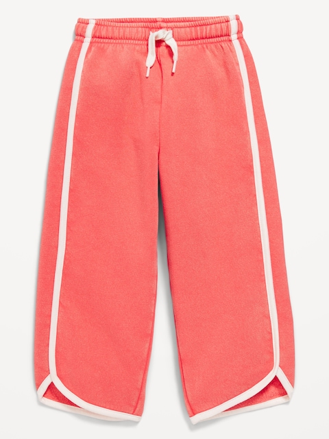 PANTALON EN COTON OUATÉ À OURLET ARRONDI FENDU, LONGUEUR 3/4 POUR TOUTE-PETITE