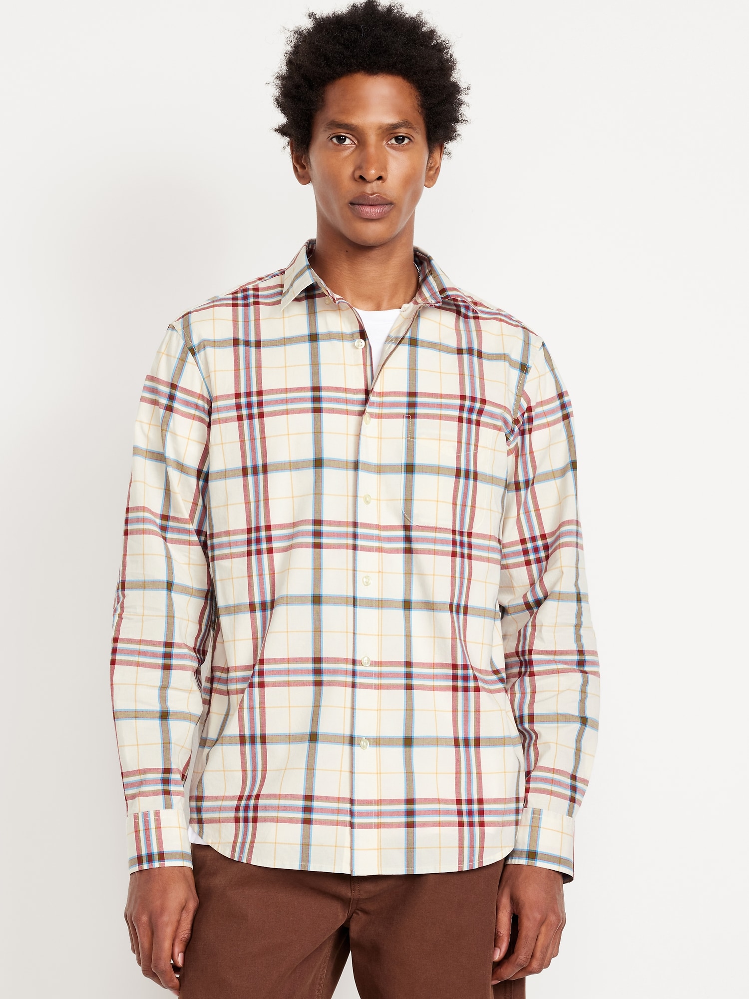 CHEMISE PASSE-PARTOUT CLASSIQUE EN POPELINE À CARREAUX