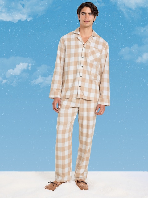 Plaid Flannel Pajama Set for Men