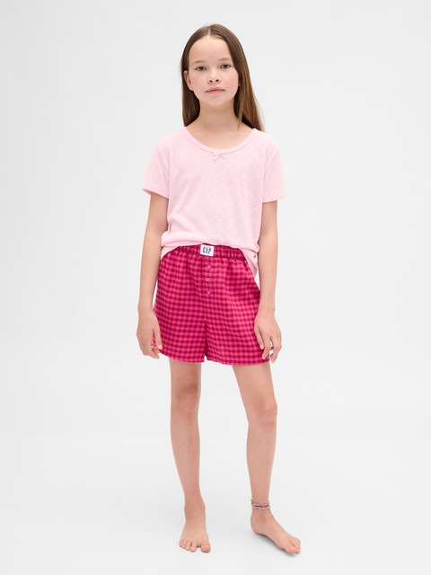 Kids Recycled Flannel PJ Boxer Shorts
