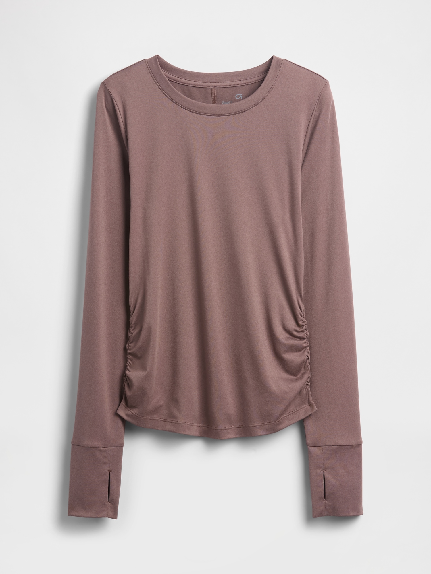 GapFit ブラッシュド ジャージー ルーシュTシャツ-4