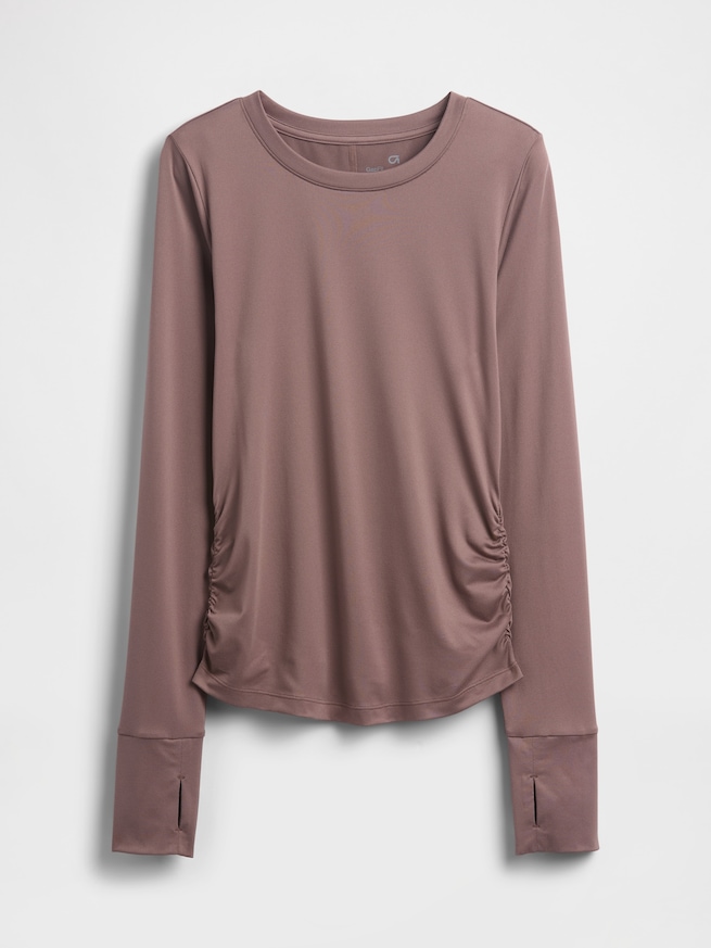 GapFit ブラッシュド ジャージー ルーシュTシャツ-4