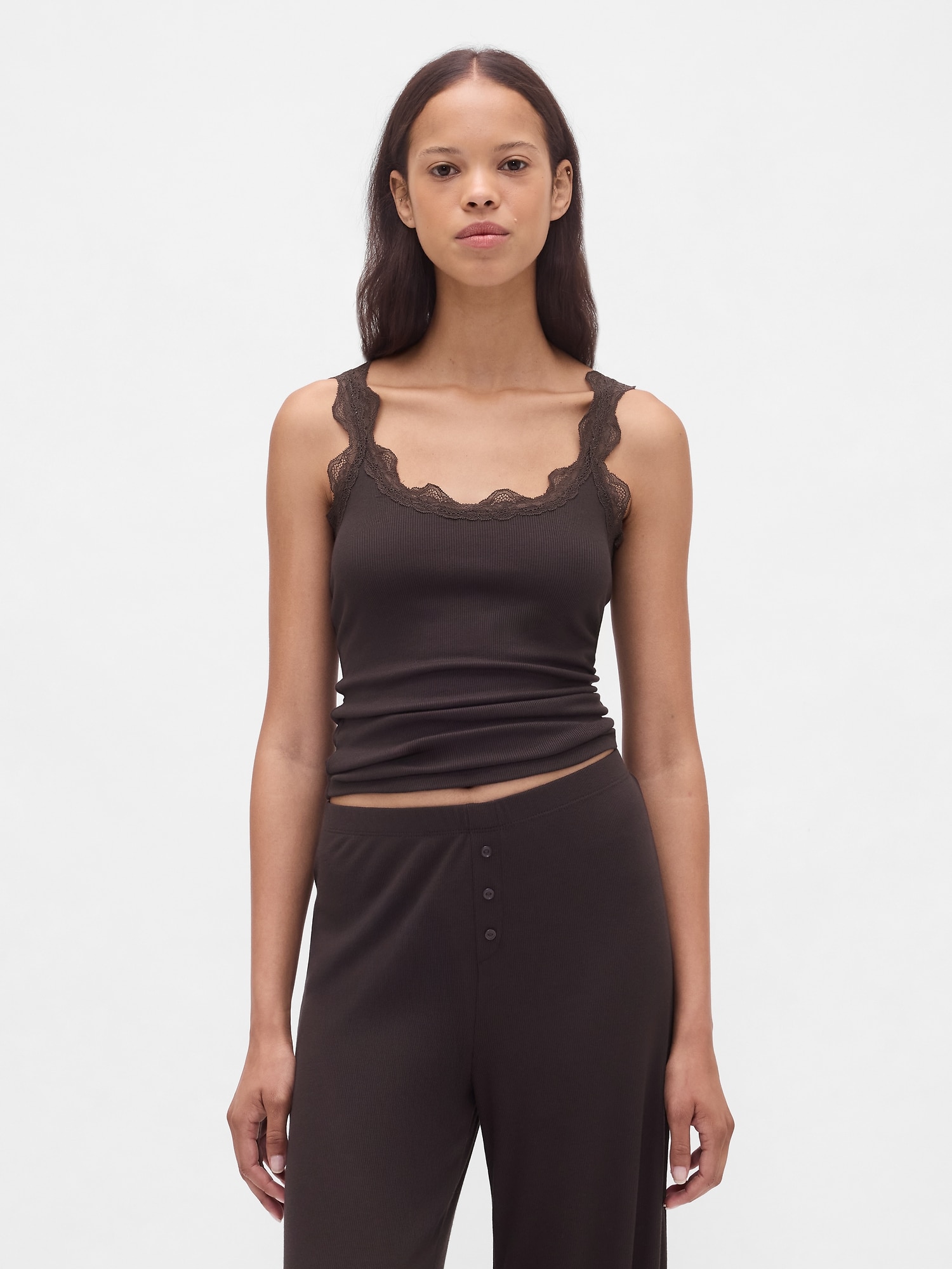 Mini Rib Lace PJ Tank Top