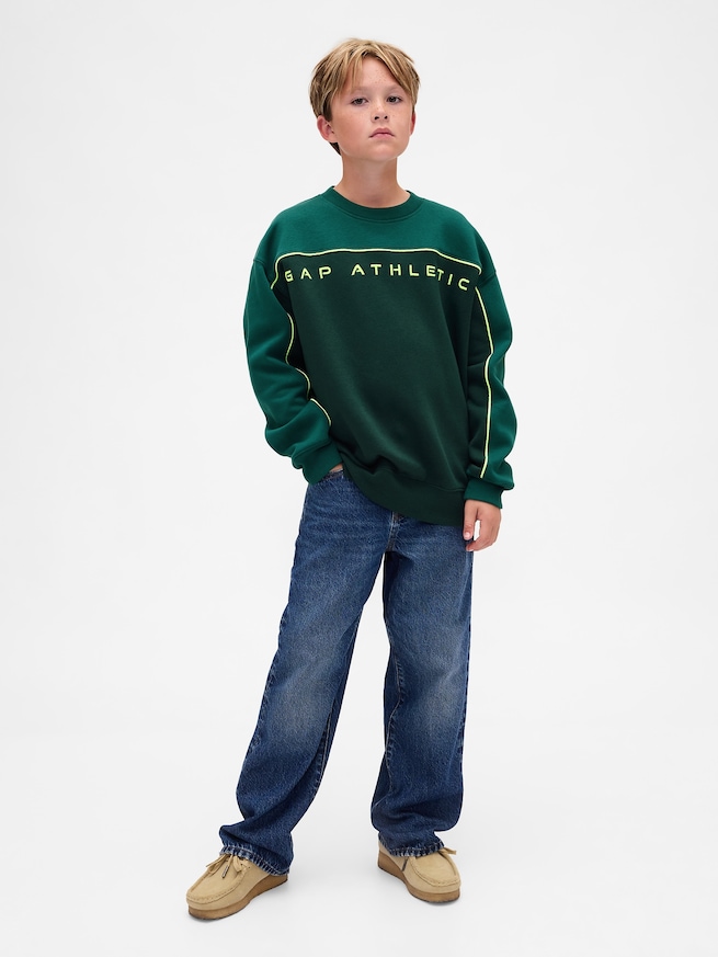 ヴィンテージソフト カラーブロック GAPロゴ スウェットシャツ (キッズ)-3
