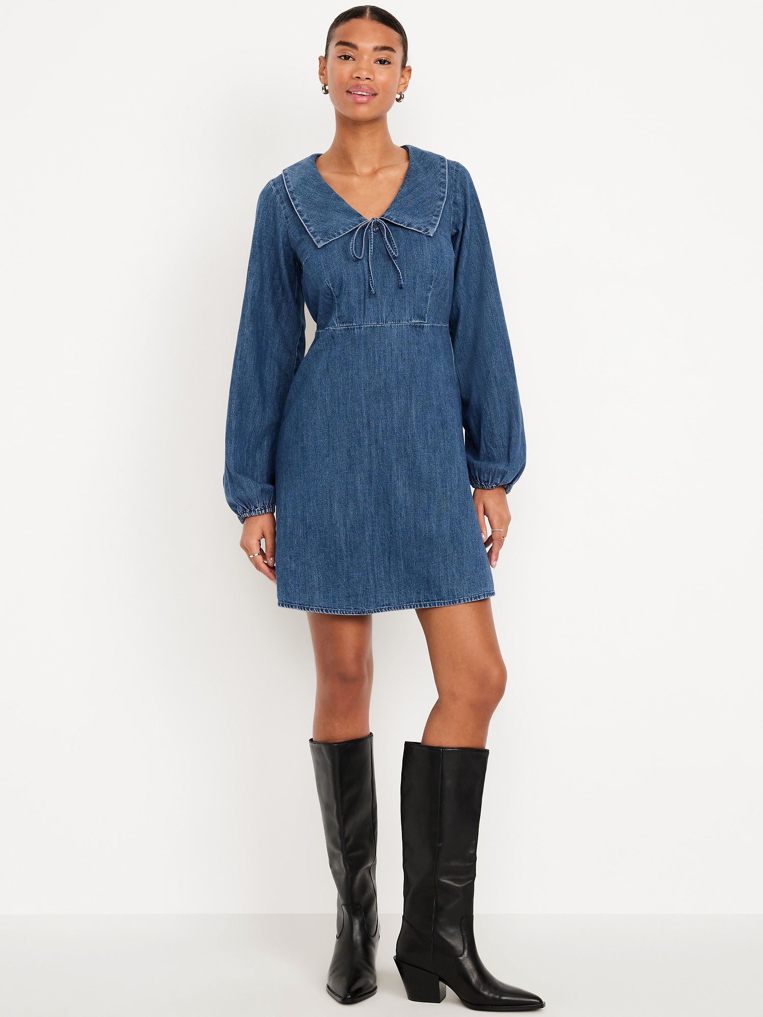 knee length dresses for ladies DENIM DRESS – Inspire Online Boutique main image 0
