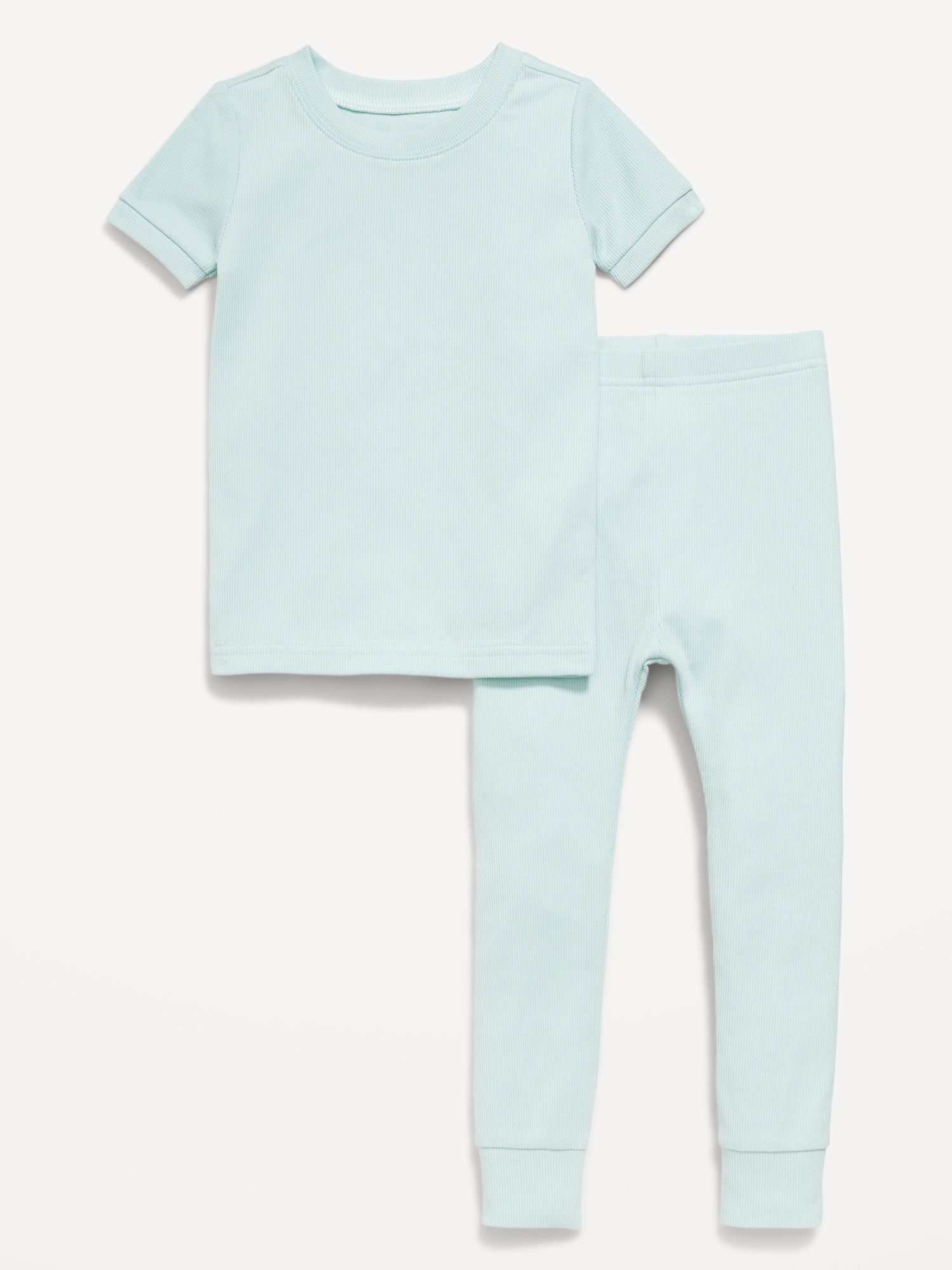 Snug-Fit Ribbed Pajama Set for Toddler & Baby