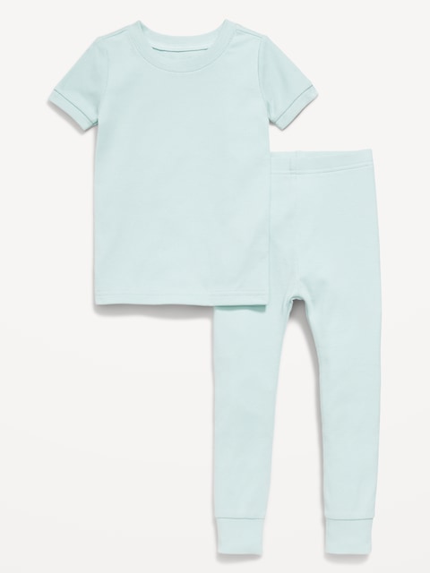 Snug-Fit Ribbed Pajama Set for Toddler & Baby