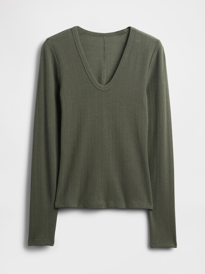 シアー モダンリブTシャツ-4