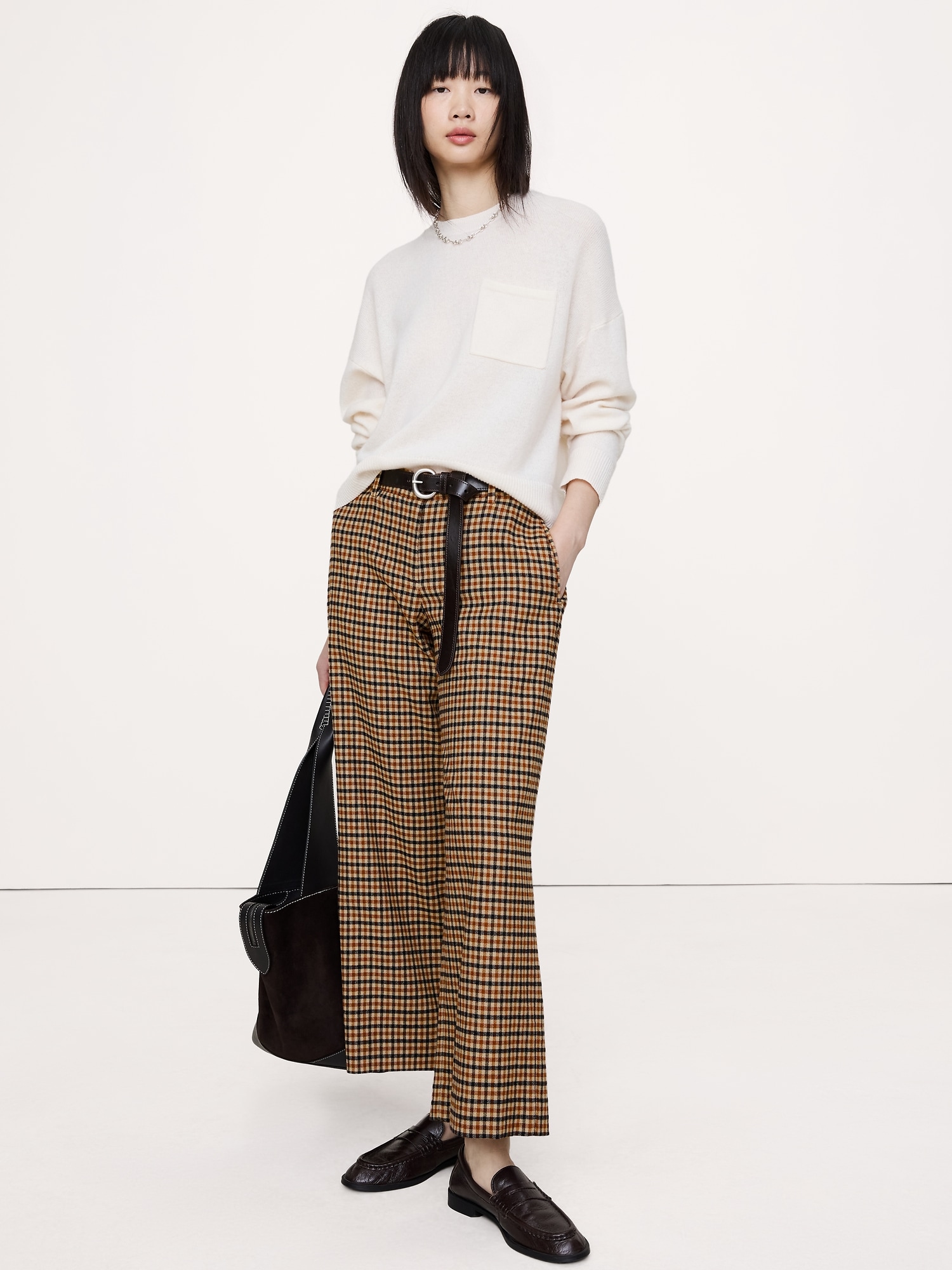 エブリデイ ワイドレッグ フランネル パンツ-0