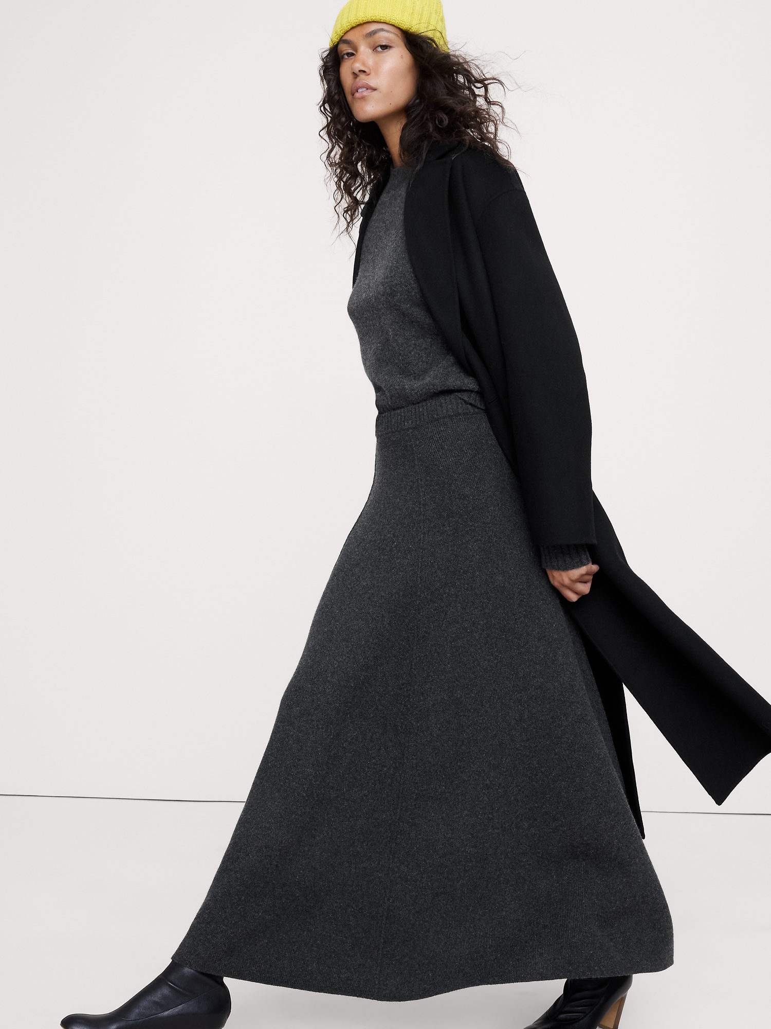 メリノ コットン ミディ ニットスカート-2