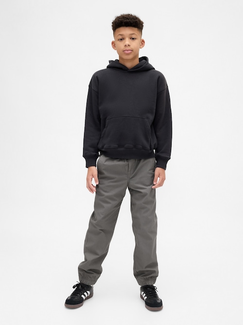 裏地付き ポプリンリラックスフィット ジョガーパンツ (キッズ)