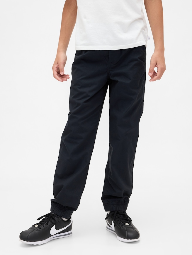 裏地付き ポプリンリラックスフィット ジョガーパンツ (キッズ)-2