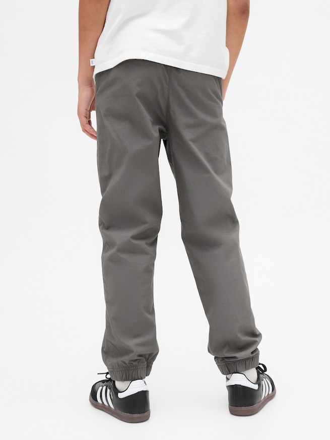 裏地付き ポプリンリラックスフィット ジョガーパンツ (キッズ)-3