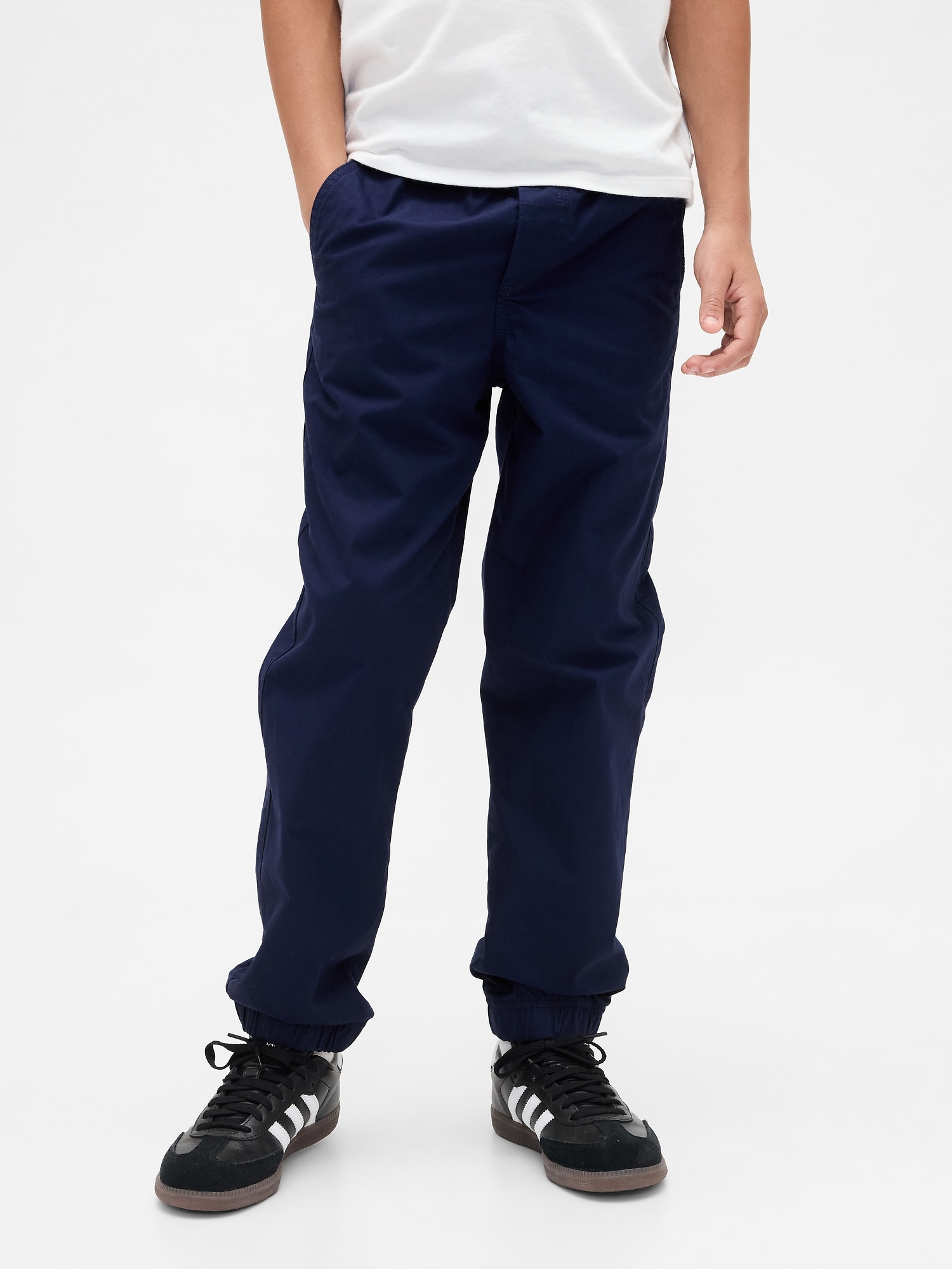 裏地付き ポプリンリラックスフィット ジョガーパンツ (キッズ)-2