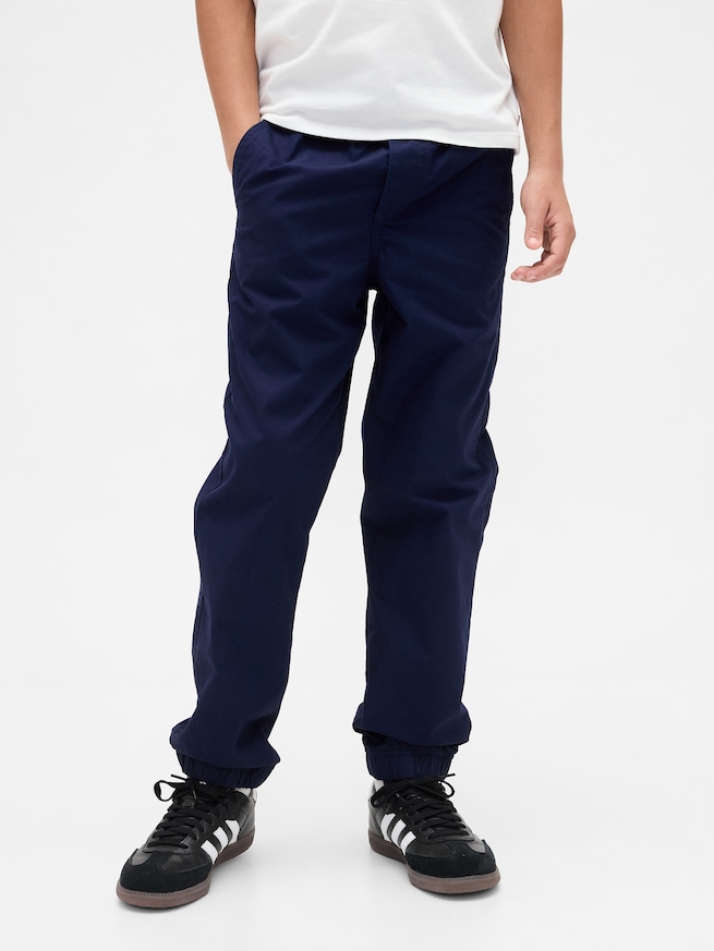 裏地付き ポプリンリラックスフィット ジョガーパンツ (キッズ)-2