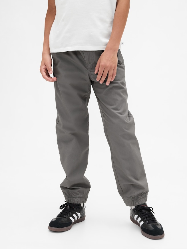 裏地付き ポプリンリラックスフィット ジョガーパンツ (キッズ)-2