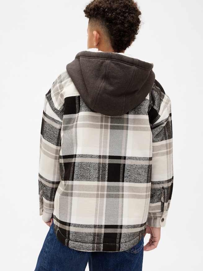 裏ボア フード付き フランネル シャケット (キッズ)-2