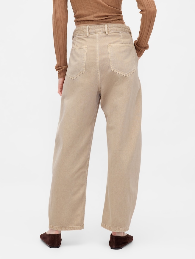 ミッドライズ ツイル バレルパンツ-3