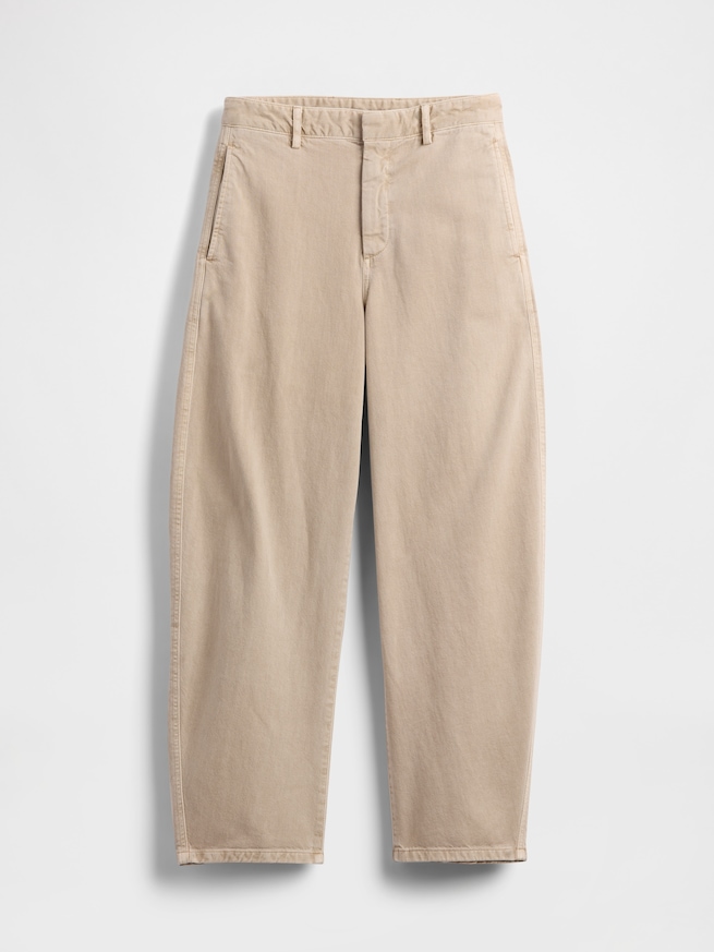 ミッドライズ ツイル バレルパンツ-6