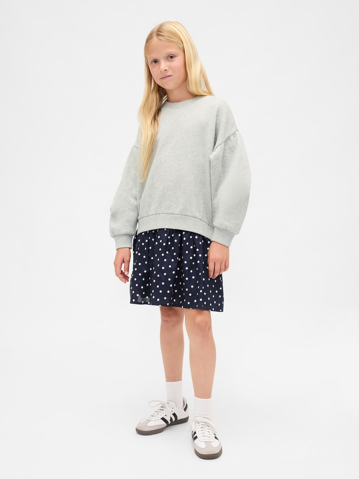 Kids VintageSoft Pleated Sweatshirt Dress