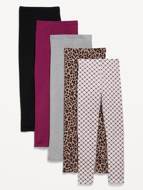 Full-Length Leggings 5-Pack for Girls