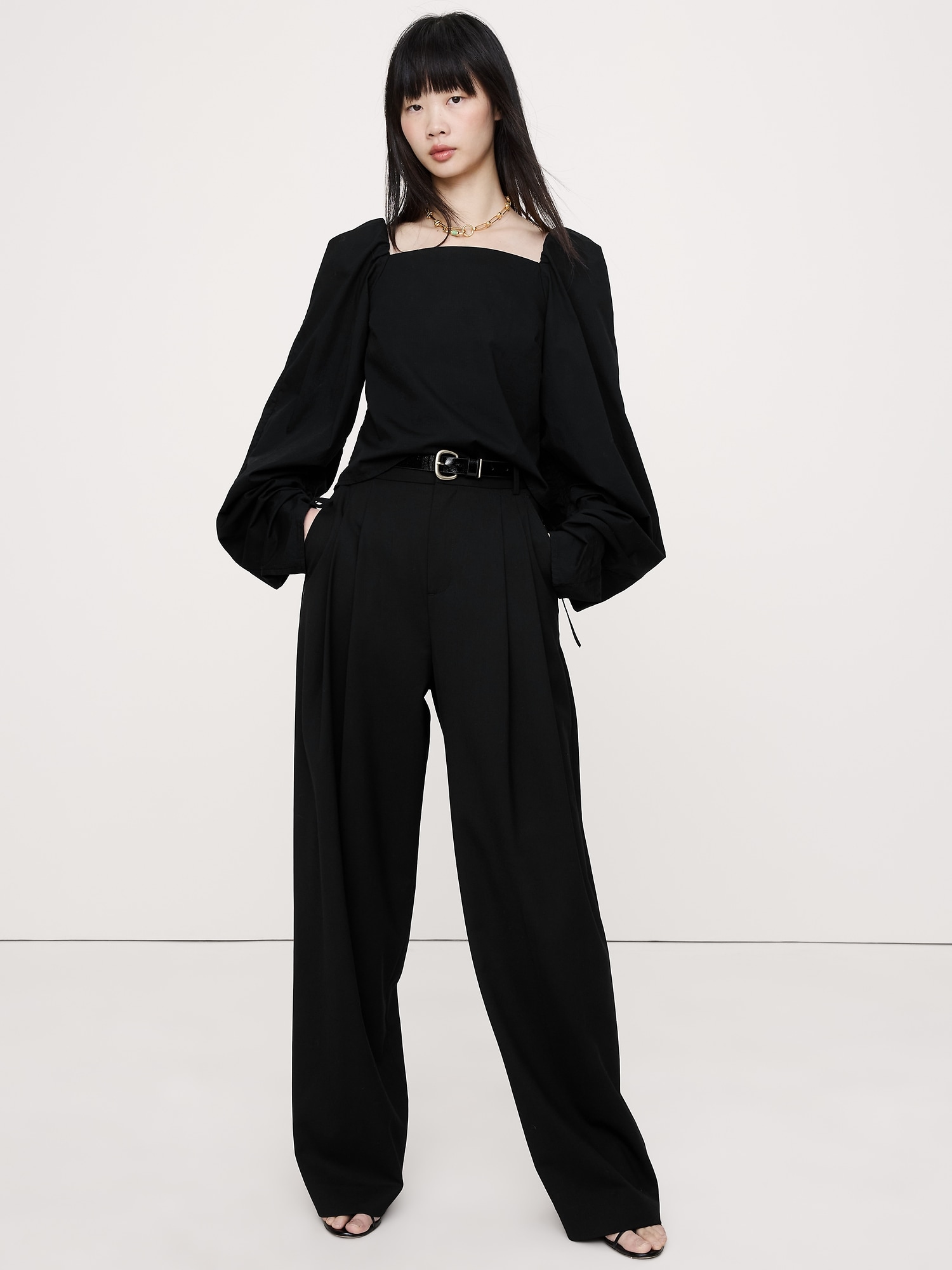 HAUT EN COTON EXTENSIBLE À ENCOLURE CARRÉE