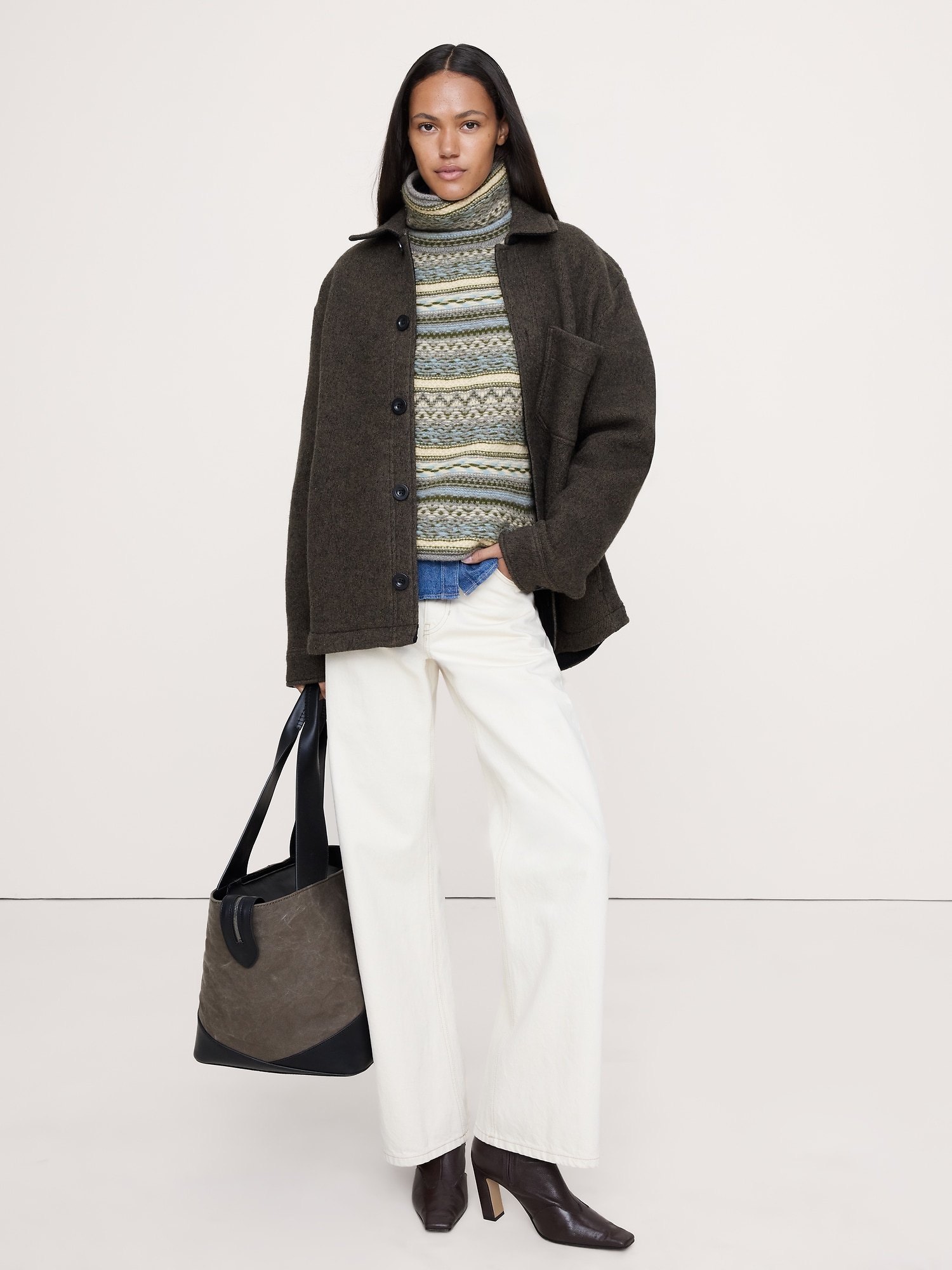 メリノ カシミヤ フェアアイル セーター-2