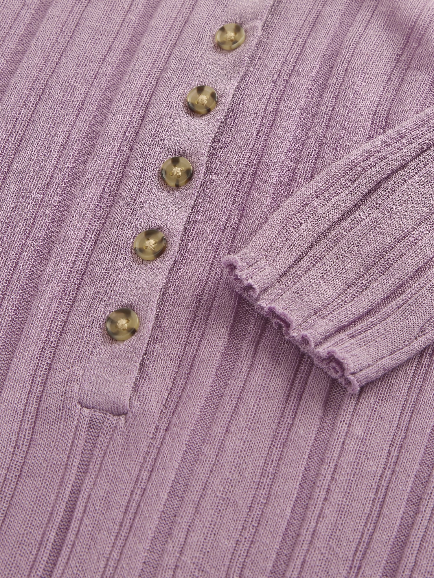 シアー リブ ヘンリーネックセーター-3