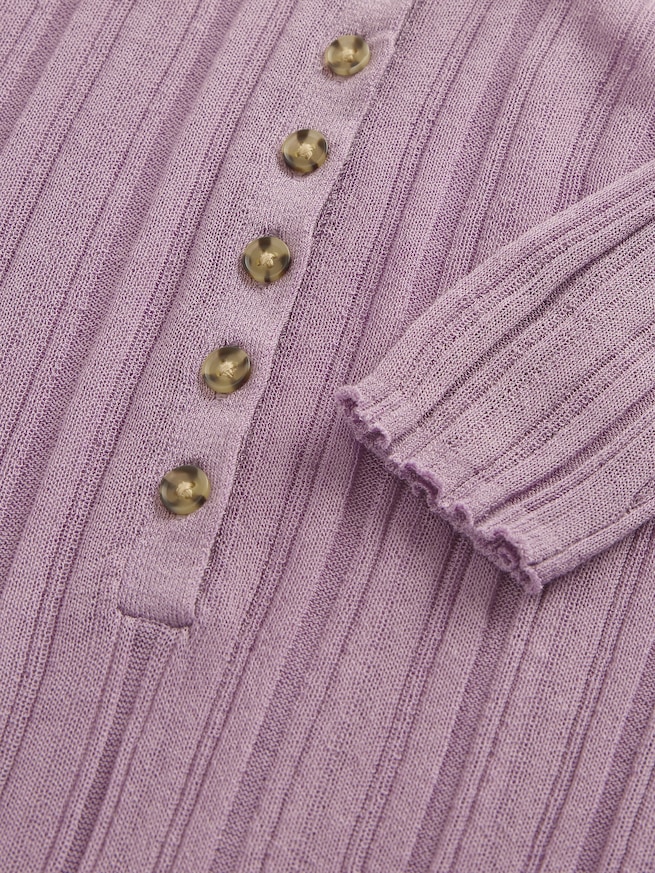 シアー リブ ヘンリーネックセーター-3