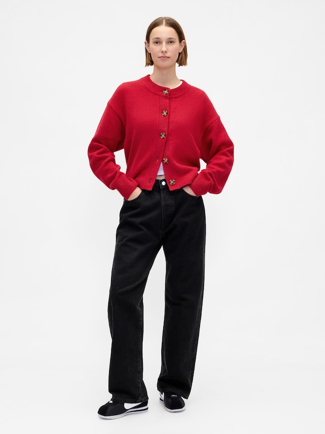 CashSoft カシミヤタッチ オーバーサイズ チャンキー カーディガン-1