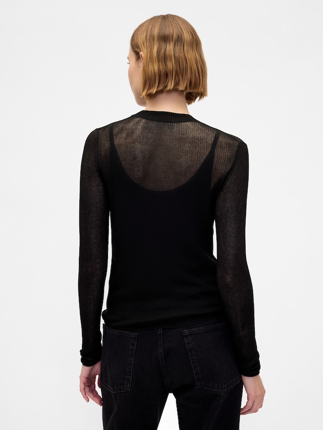 ハイネック シアーセーター-2