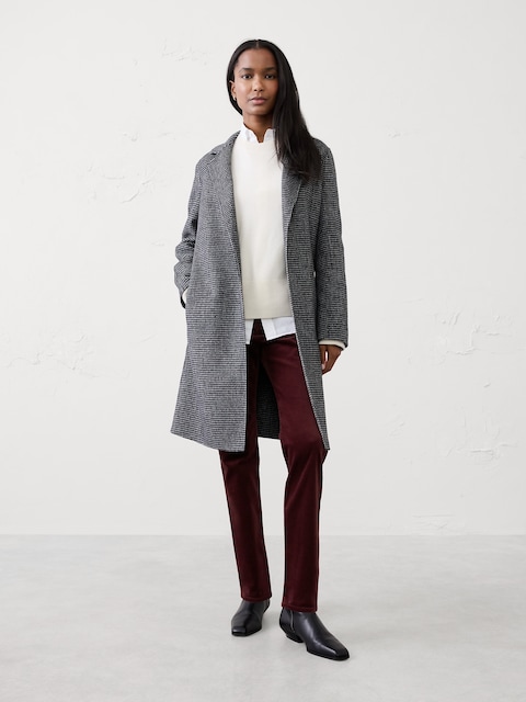 Slim High-Rise Velvet Pants