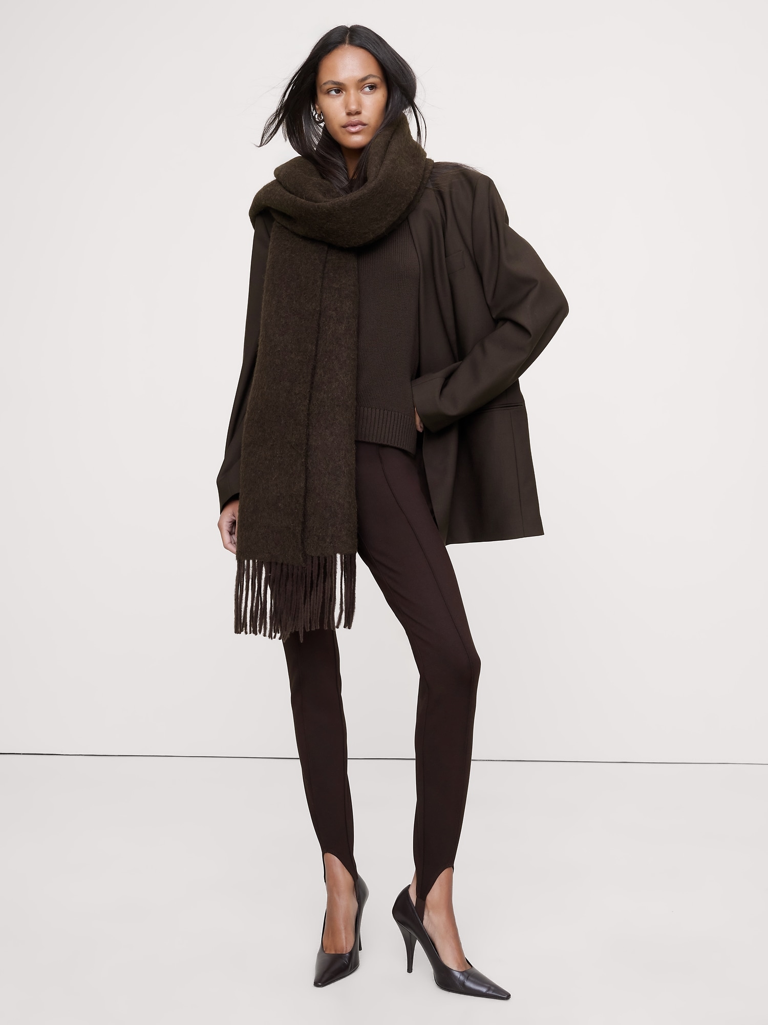 LEGGING À SOUS-PIEDS EN TRICOT POINT DE ROME TOUT-ALLER