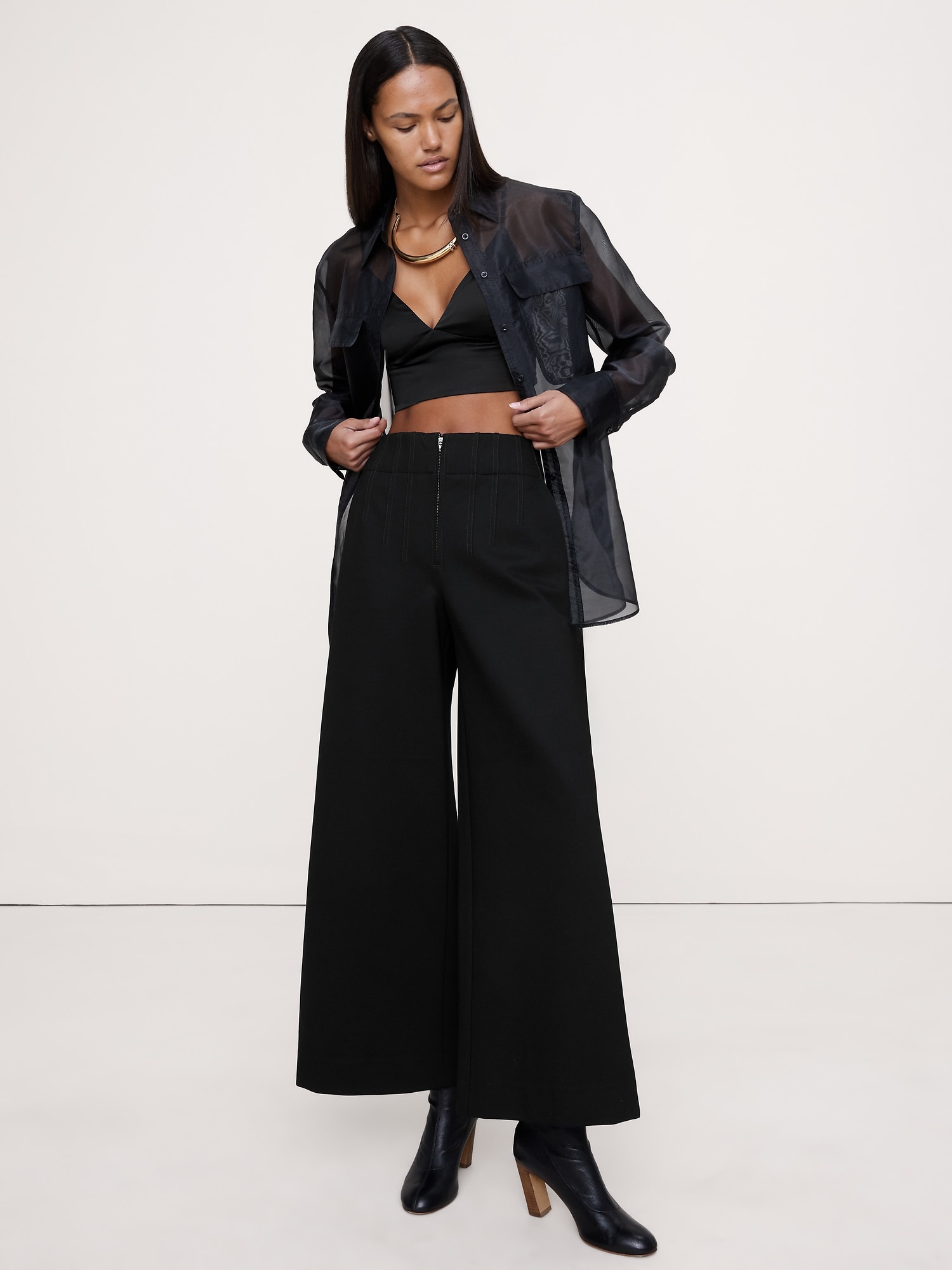 Wide-Leg Crop Everywhere Ponte Pant