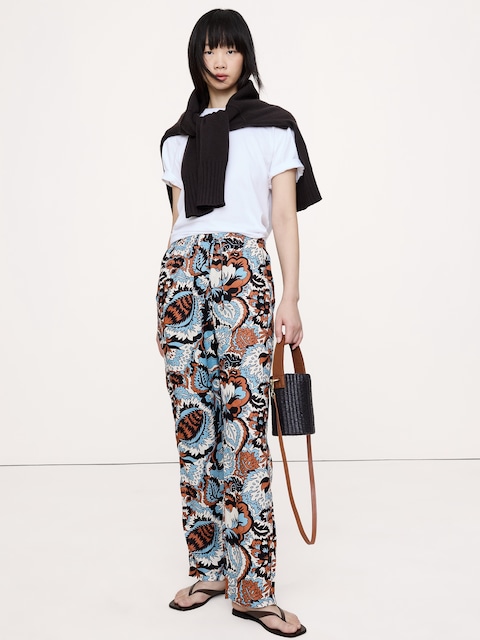 The Getaway Straight-Leg Pull-On Pant in Linen