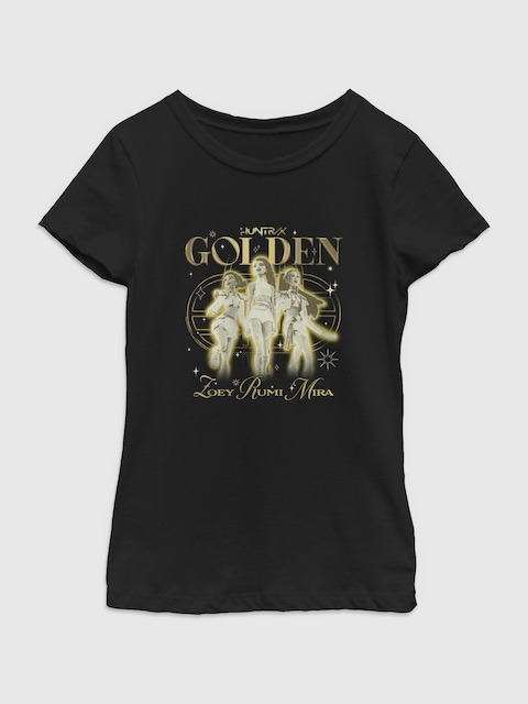 K-Pop Demon Hunters Huntrix Golden Trio Graphic T-Shirt for Girls