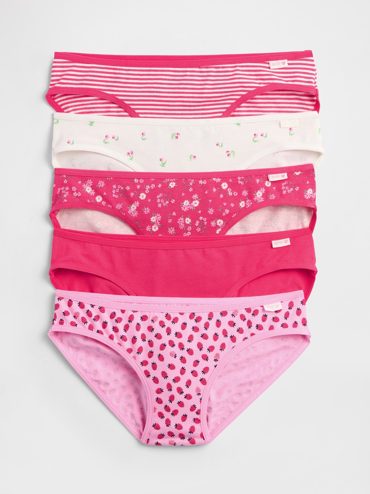 CULOTTE BIKINI EN COTON BIOLOGIQUE EXTENSIBLE POUR ENFANT (PAQUET DE 5)