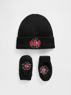 スパイダーマン GAPロゴ ビーニー＆ミトンセット (幼児・ベビー)