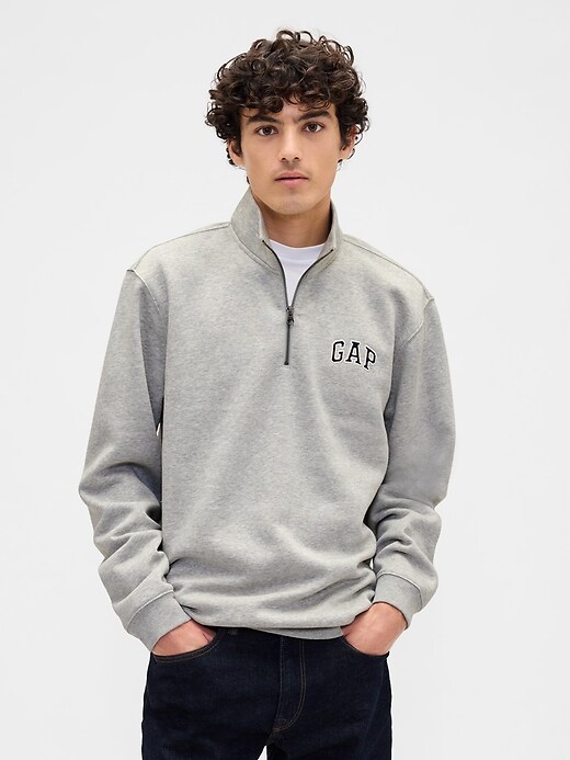 Relaxed Gap Logo Quarter-Zip Sweatshirt | Gap Factory