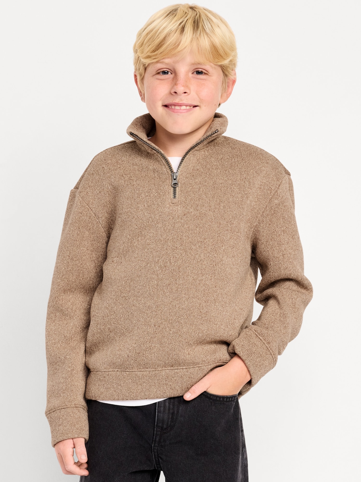 Sweater-Fleece Quarter-Zip for Boys