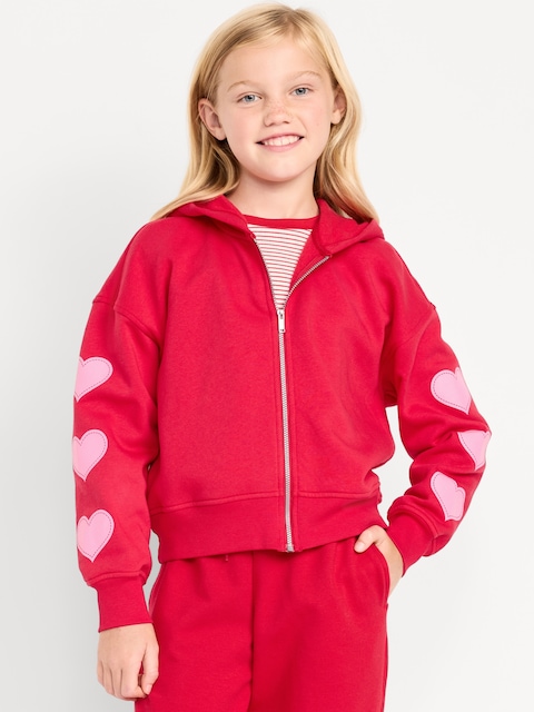 Favorite Fleece Printed Zip-Front Hoodie for Girls