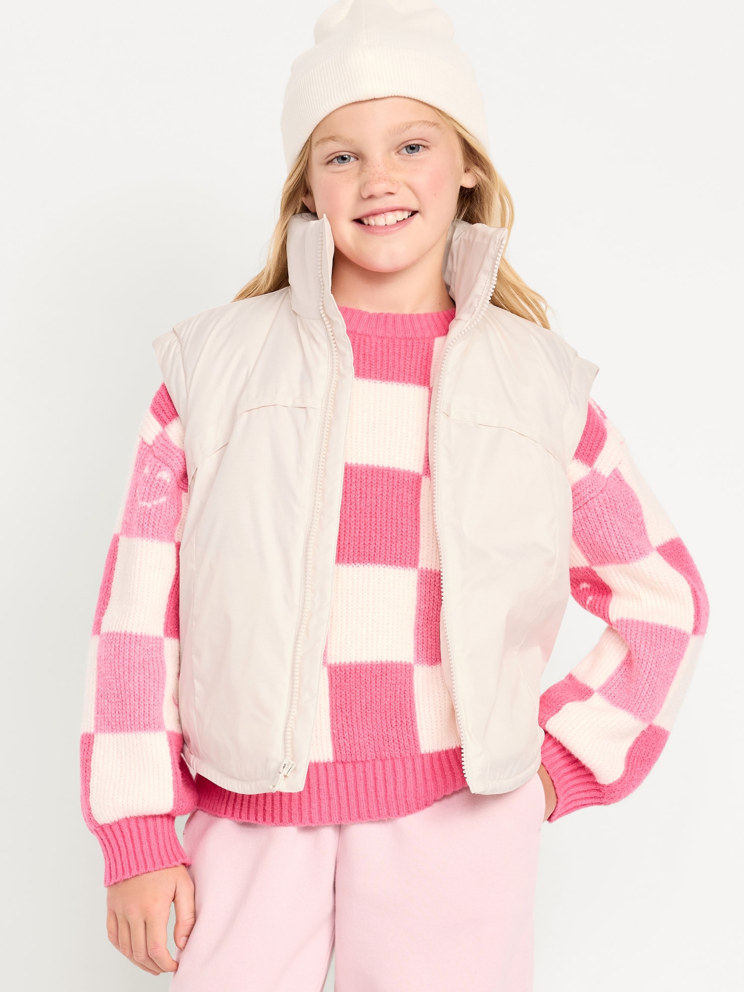 GILET MATELASSÉ HYDRORÉSISTANT À GLISSIÈRE POUR FILLE