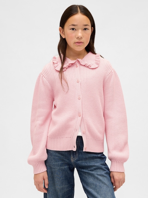 CARDIGAN À COL À VOLANTS POUR ENFANT