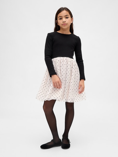 ROBE EN MATIÈRES MIXTES POUR ENFANT