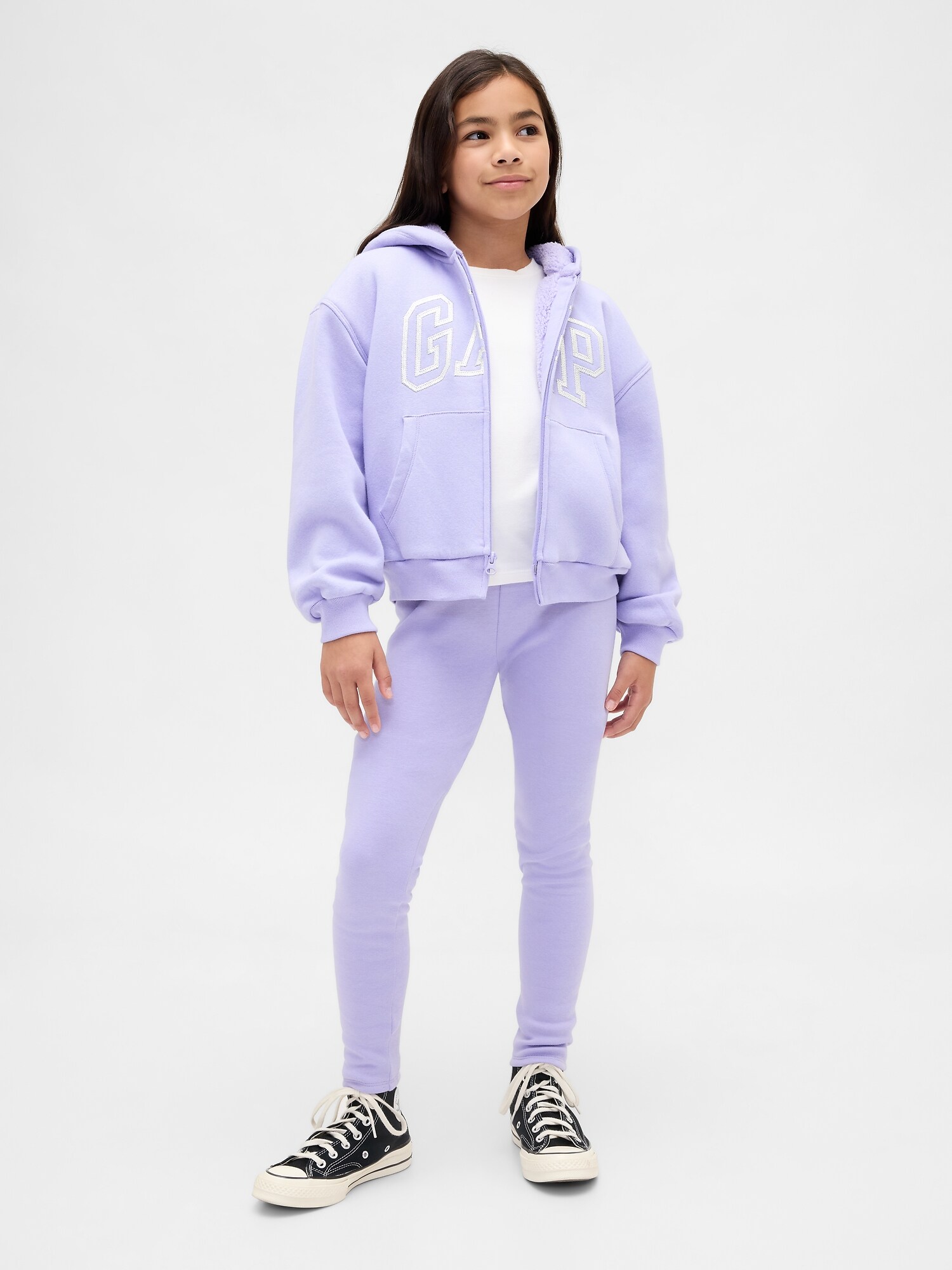 裏ボア グラフィック GAPロゴパーカー (キッズ)-3